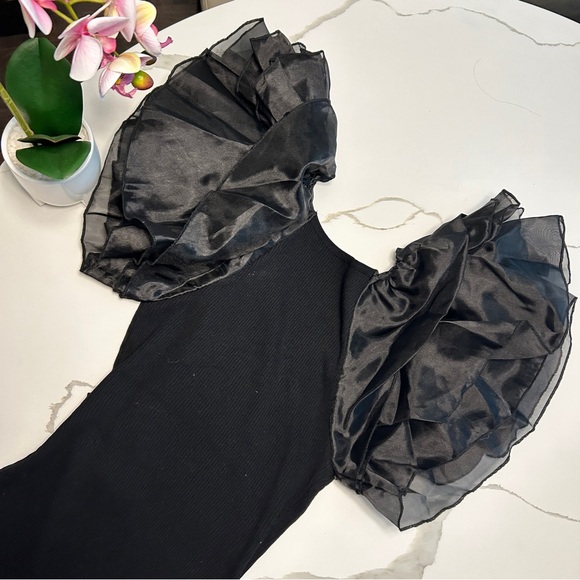 Elegant Puffy Sleeves Pencil Sweater Dress - Picture 5 of 10